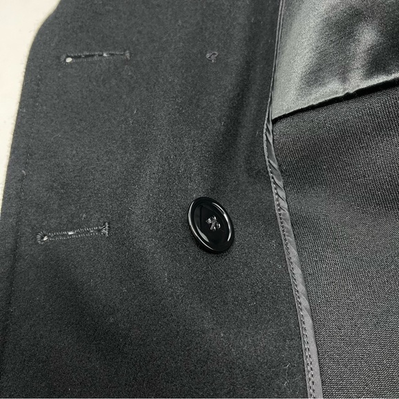 DSCP Quarterdeck Black Wool Navy Pea Coat Overcoat Size 14R US Enlisted Military - Picture 14 of 16